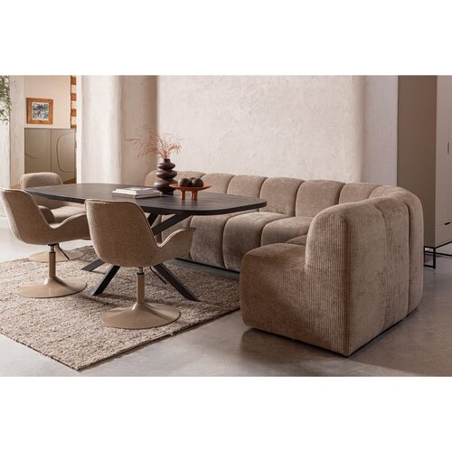 Woood Mojo Eetbank (84 cm) - Ribstof Donkerzand