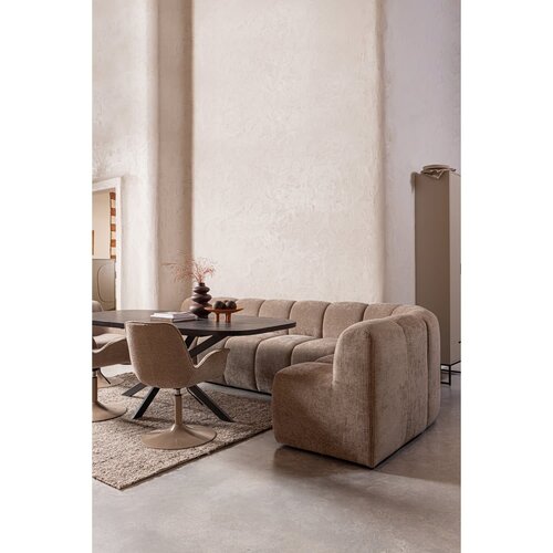 Woood Mojo Eetbank (84 cm) - Ribstof Donkerzand