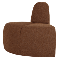 Mojo Eetbank (Hoek Rond) - Bouclé Roestbruin Melange