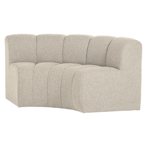 Woood Mojo Eetbank (Halfronde Hoek) - Bouclé Beige Melange