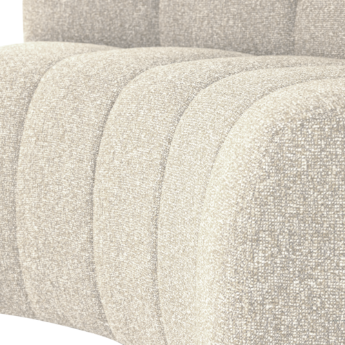 Woood Mojo Eetbank (Halfronde Hoek) - Bouclé Beige Melange Woood Mojo Eetbank (Halfronde Hoek) - Bouclé Beige Melange