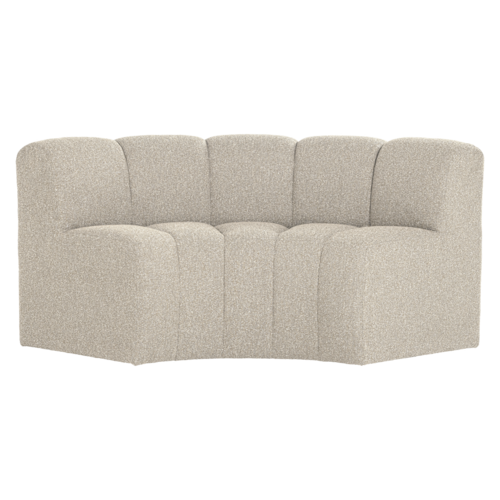 Woood Mojo Eetbank (Halfronde Hoek) - Bouclé Beige Melange Woood Mojo Eetbank (Halfronde Hoek) - Bouclé Beige Melange