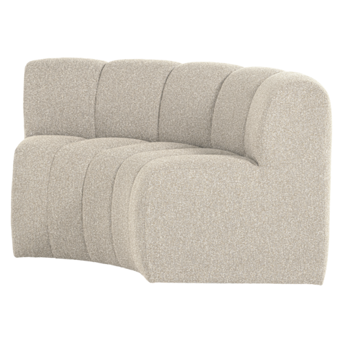 Woood Mojo Eetbank (Halfronde Hoek) - Bouclé Beige Melange Woood Mojo Eetbank (Halfronde Hoek) - Bouclé Beige Melange