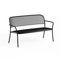2-zits Bank Café met Armleuning - Black 24