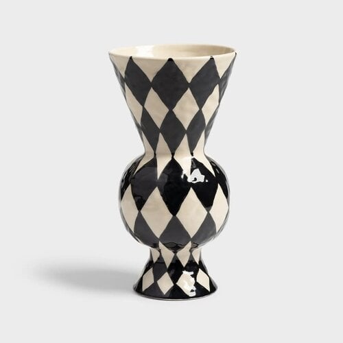 &Klevering Vaas Rhombic - Zwart & Wit &Klevering Vaas Rhombic - Zwart & Wit
