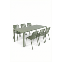 Tuinset Vondel - Green (Tafel & 6 Stoelen)