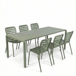 Zuiver Tuinset Vondel - Green (Tafel & 6 Stoelen)