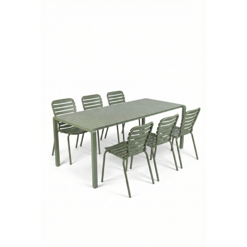Zuiver Tuinset Vondel - Green (Tafel & 6 Stoelen)