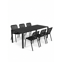 Tuinset Vondel - Black (Tafel & 6 Stoelen)