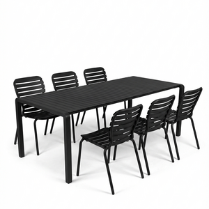 Zuiver Tuinset Vondel - Black (Tafel & 6 Stoelen)