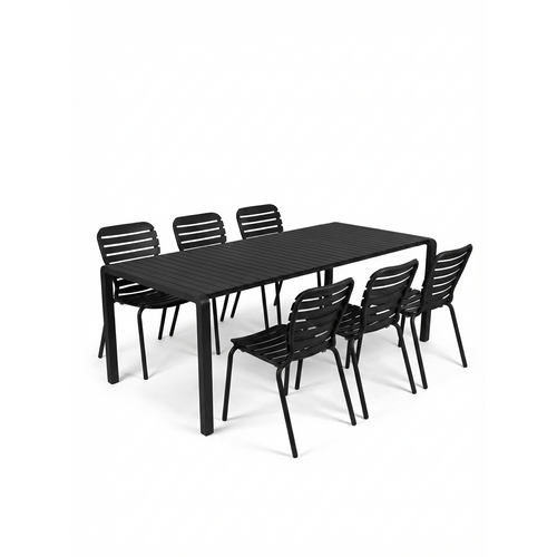 Zuiver Tuinset Vondel - Black (Tafel & 6 Stoelen)