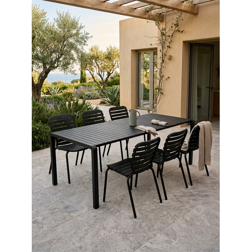 Zuiver Tuinset Vondel - Black (Tafel & 6 Stoelen) Zuiver Tuinset Vondel - Black (Tafel & 6 Stoelen)