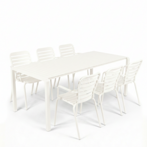 Zuiver Tuinset Vondel - Clay (Tafel & 6 Armstoelen)