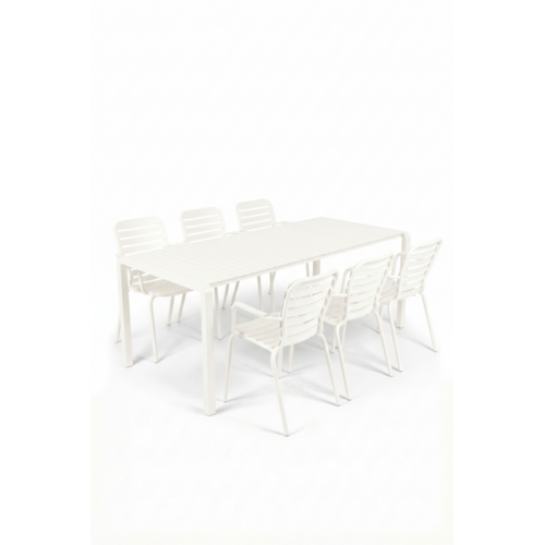 Zuiver Tuinset Vondel - Clay (Tafel & 6 Armstoelen)