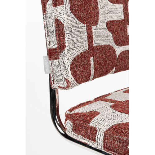 Zuiver Ridge Kink Stoel - Deco Symbols Rood