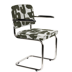 Zuiver Ridge Armstoel - Deco Symbols Groen
