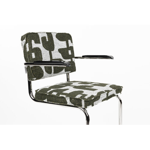 Zuiver Ridge Armstoel - Deco Symbols Groen