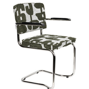 Zuiver Ridge Kink Armstoel - Deco Symbols Groen