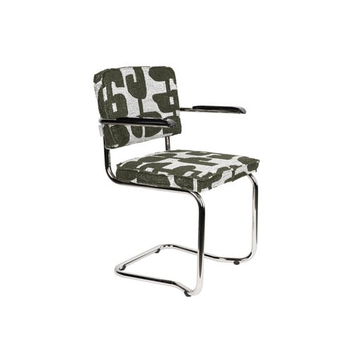 Zuiver Ridge Kink Armstoel - Deco Symbols Groen