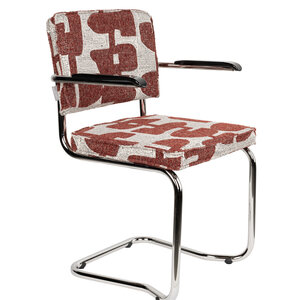 Zuiver Ridge Kink Armstoel - Deco Symbols Rood