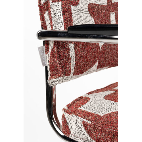 Zuiver Ridge Kink Armstoel - Deco Symbols Rood