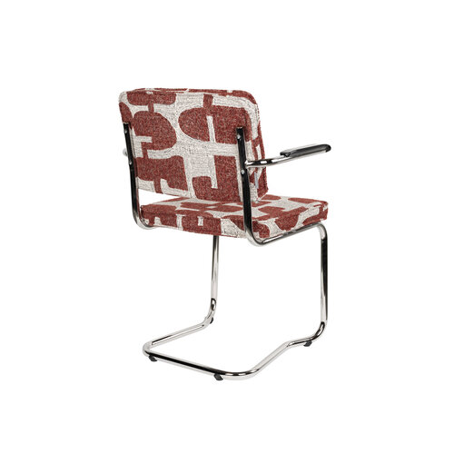 Zuiver Ridge Kink Armstoel - Deco Symbols Rood