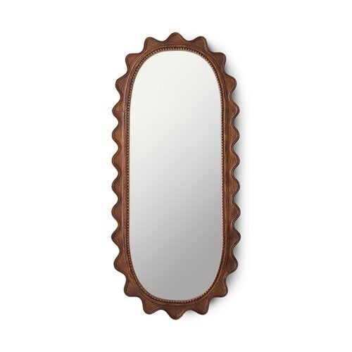 HKliving Ripple Spiegel - Hout
