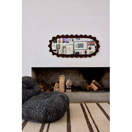 HKliving Ripple Spiegel - Hout