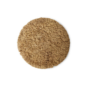 HKliving Fluffy Vloerkleed Rond - Caramel ∅ 200 cm