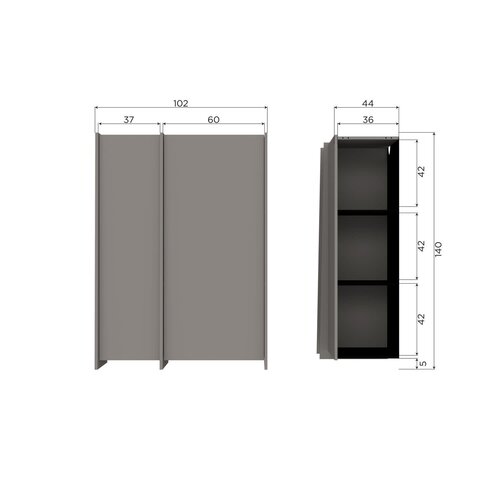 Woood Brock Kast met 2 deuren - Warmgrijs Woood Brock Kast met 2 deuren - Warmgrijs