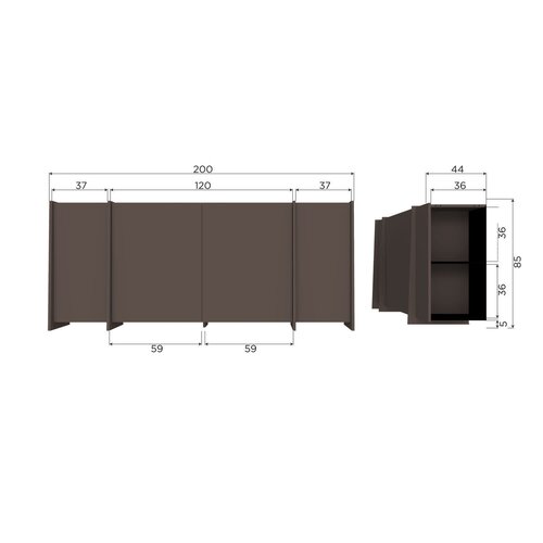 Woood Brock Dressoir 200 cm - Middenbruin Woood Brock Dressoir 200 cm - Middenbruin