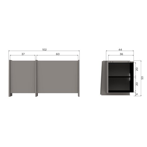 Woood Brock Tv Meubel 102 cm - Warmgrijs Woood Brock Tv Meubel 102 cm - Warmgrijs