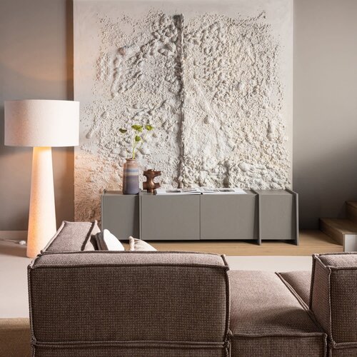 Woood Brock Tv Meubel 200 cm - Warmgrijs Woood Brock Tv Meubel 200 cm - Warmgrijs