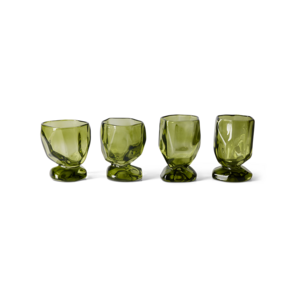 HKliving Set van 4 glazen - Emerald Green HKliving Set van 4 glazen - Emerald Green