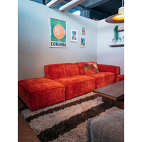 Lima Zetel - Opstelling: Hocker 105 x 70 cm + 1,5-zit (zonder armen) + 1,5-zit (arm rechts) - Stof: Levis 25 (cat. E)