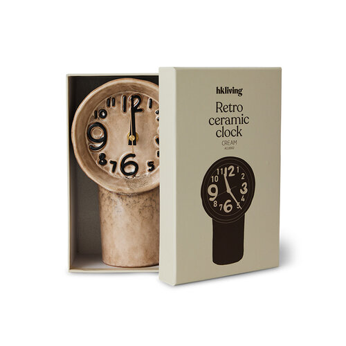 HKliving Klok Keramiek - Retro Cream HKliving Klok Keramiek - Retro Cream