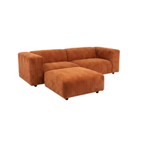 Zetel Snug - 1,5-zit XL links + 1,5-zit arm rechts + Hocker 100 x 100 cm - Stof: Soop 41 (Cat. B)