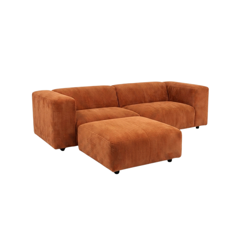 COMF Collection Zetel Snug - 1,5-zit XL links + 1,5-zit arm rechts + Hocker 100 x 100 cm - Stof: Soop 41 (Cat. B) COMF Collection Zetel Snug - 1,5-zit XL links + 1,5-zit arm rechts + Hocker 100 x 100 cm - Stof: Soop 41 (Cat. B)
