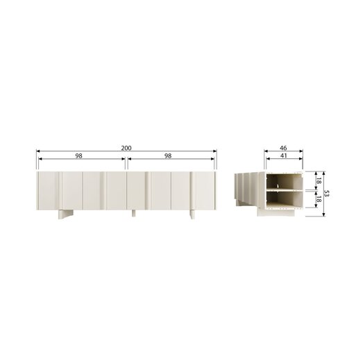 Woood Basu TV-Meubel 200 cm - Dust Woood Basu TV-Meubel 200 cm - Dust