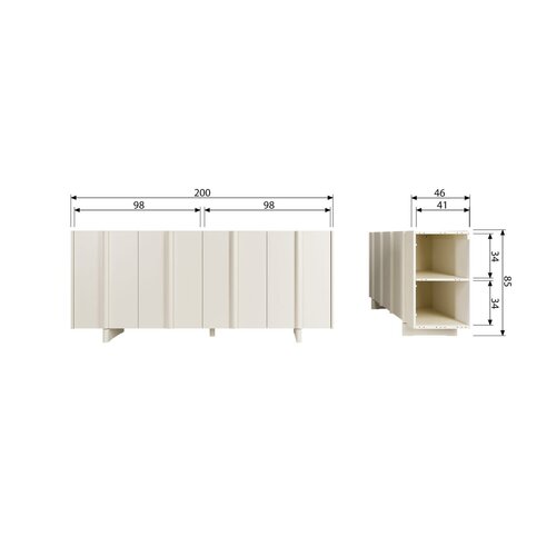 Woood Basu Dressoir 200 cm - Dust Woood Basu Dressoir 200 cm - Dust