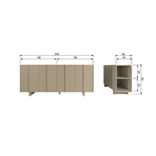 Woood Basu Dressoir 200 cm - Moss