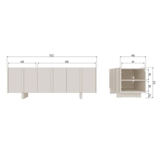 Woood Basu TV-Meubel 152 cm - Dust Woood Basu TV-Meubel 152 cm - Dust