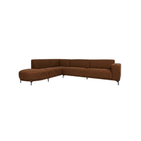 Zetel Helsinki - Opstelling: Longchair rond (links) + 3-zit (arm rechts) - Stof: Florin 44 (cat. D)