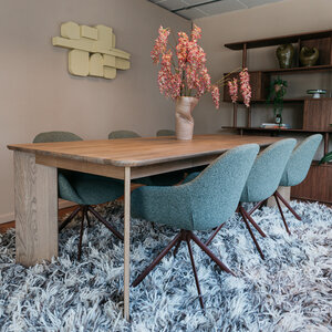 Woood Tablo: Eettafel Afgerond Cashmere Brown - 240 x 100 cm