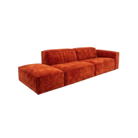 Lima Zetel - Opstelling: Hocker 105 x 70 cm + 1,5-zit (zonder armen) + 1,5-zit (arm rechts) - Stof: Levis 25 (cat. E)