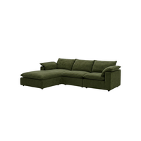 Zetel Isla - Opstelling: Longchair (links) + 1,5-zit (zonder arm) + 1,5-zit (arm rechts) - Stof: Natura 78 (cat. C)