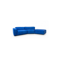 Lima zetel - Opstelling: 1,5 zit L + Trapeze + Hocker (70 x 105 cm) - in Stof: Eight, cobalt 46 (cat.F)