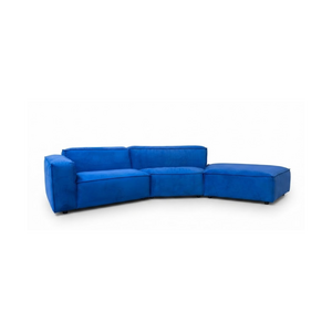 COMF Collection Lima zetel - Opstelling: 1,5 zit L + Trapeze + Hocker (70 x 105 cm) - in Stof: Eight, cobalt 46 (cat.F)