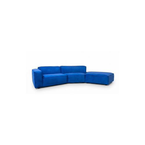 COMF Collection Lima zetel - Opstelling: 1,5 zit L + Trapeze + Hocker (70 x 105 cm) - in Stof: Eight, cobalt 46 (cat.F)