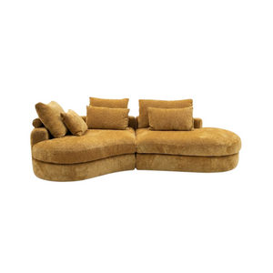 COMF Collection Zetel Toulouse - Opstelling: Eiland links + Ottomaan Rond S rechts - Stof: Maggy 490 (cat. A)